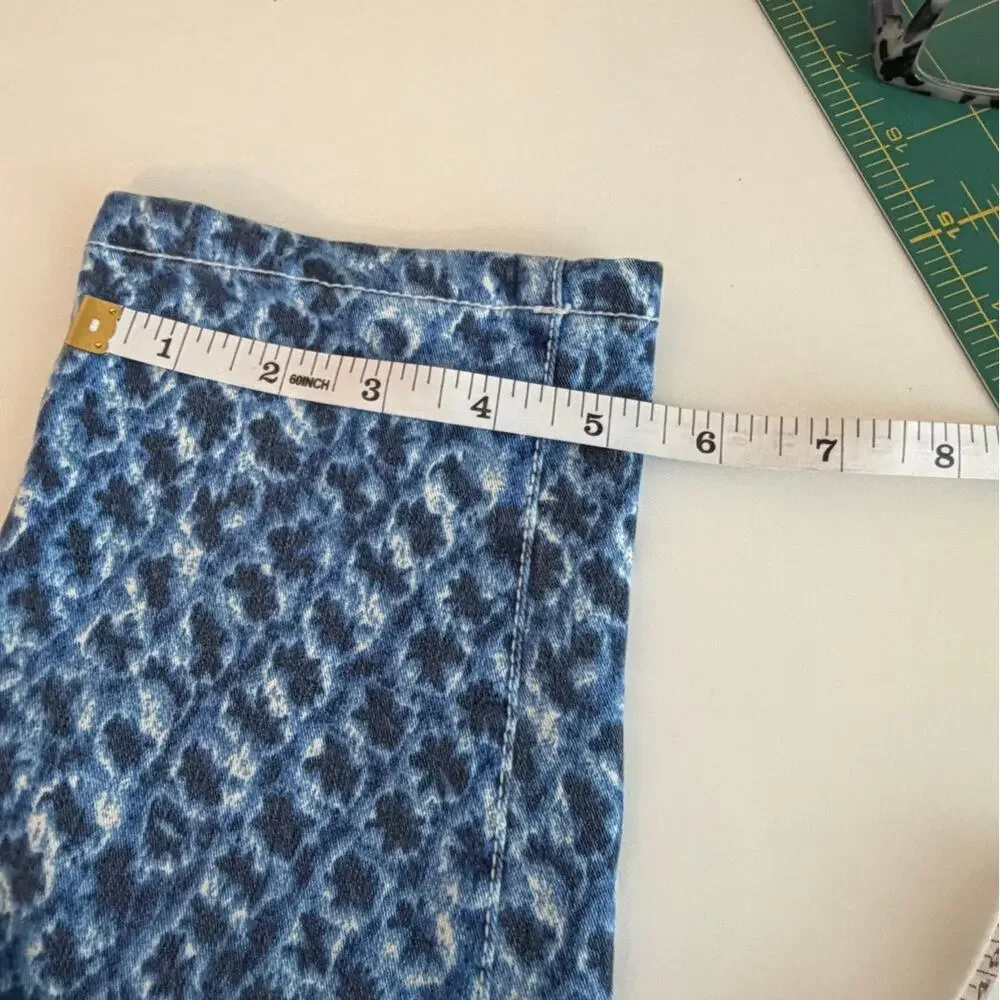 Michael Khors Pattern Denim BlueJeans Skinny Sz 2 #Retro Glam #Chic